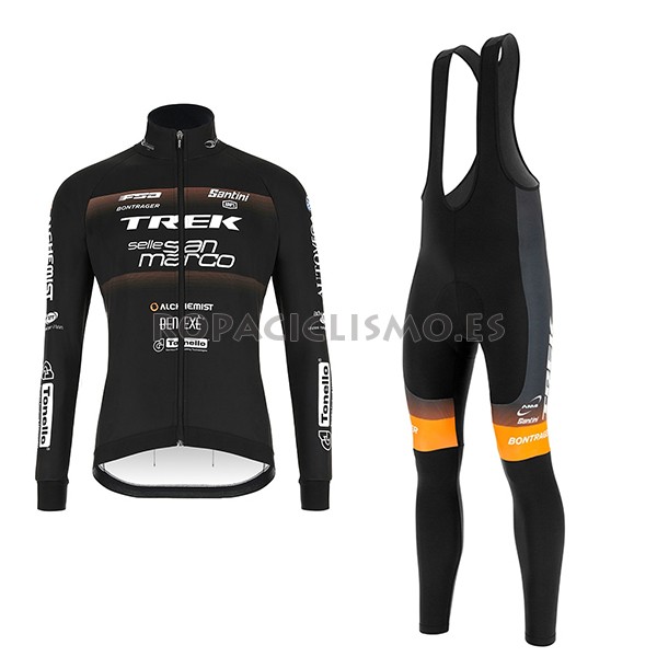 2018 Maillot Trek Selle San Tirantes Mangas Largas Marco Negro